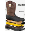 Men's 11" Brown/Black Square Toe Waterproof Wellington Boot